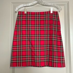 Talbots red/black plaid pencil skirt